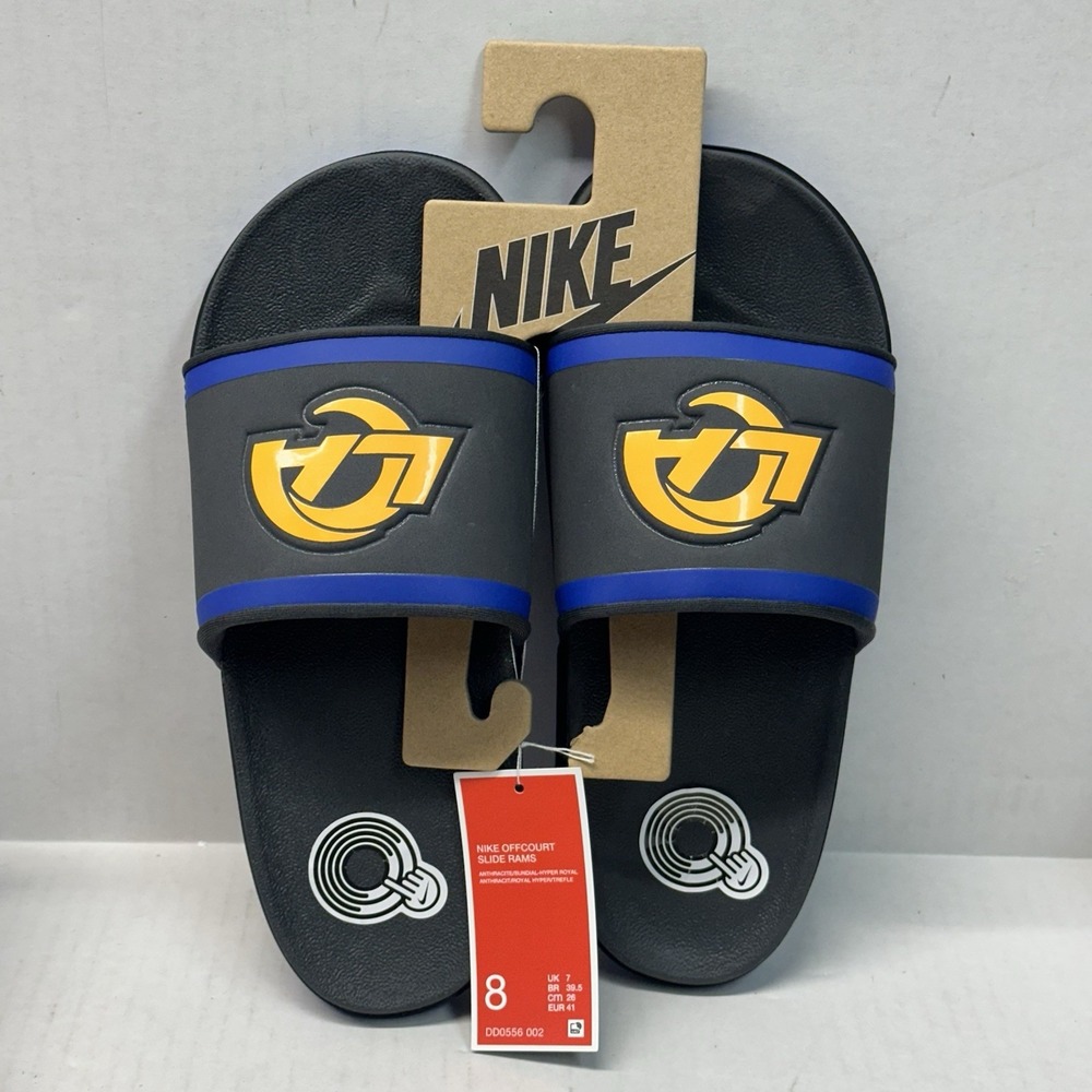 Nike Offcourt LA Rams Slides Sandals Men's Size 8 DD0556 002 New With Tags - Picture 1 of 4